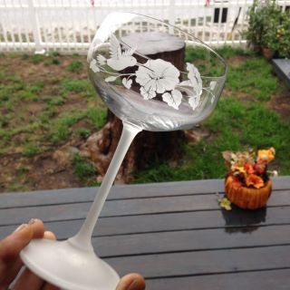 Set Of 2 Avon Hummingbird Champagne Sherbert Coupe Glasses 6 3/4 " W Label
