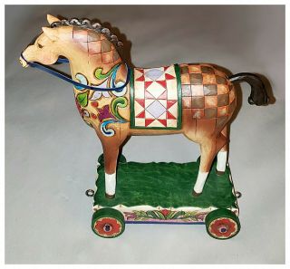 Jim Shore Heartwood Creek 2007 " Painted Pony " On Cart Figurine 4008183 (retired)