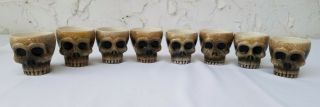 8 Skull Skeleton Head Grim Reaper Halloween Tiki Bar Ceramic Cups Mugs Goth 2