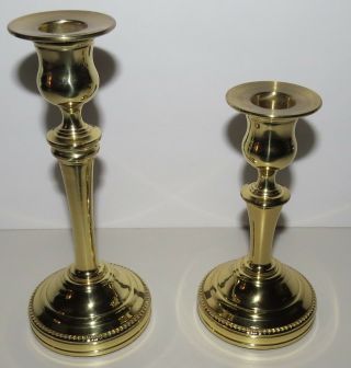 Baldwin Brass Smithsonian Institution Candlesticks Pair 7 " & 5 - L/2 " Vtg 90