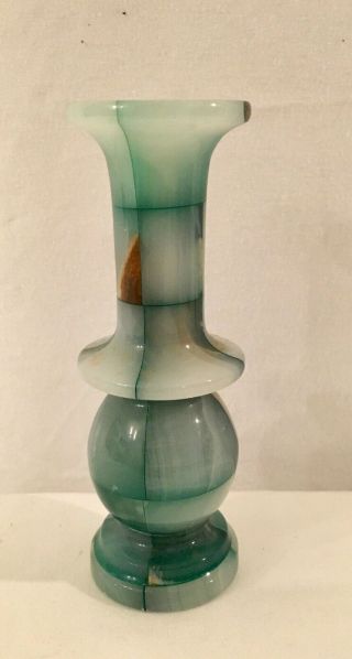 Natural Onyx Bud Vase Handmade White Onyx Jade Green Natural Stone Vase 5.  75”