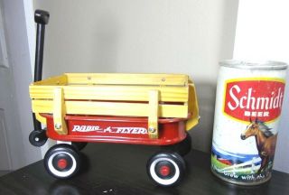 Radio Flyer Small Toy Wagon Collectible Red Metal Wood Panels Functional Toy