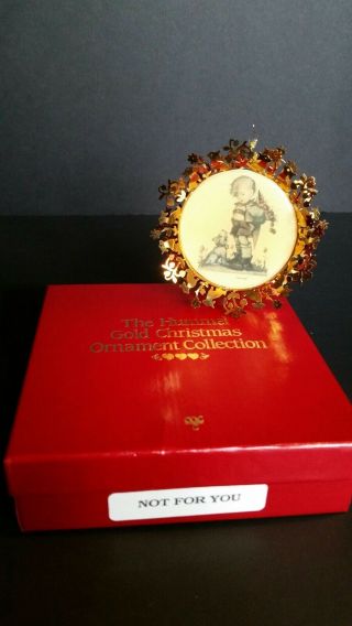 Not For You 1988 Hummel Gold Christmas Ornament 24k Gold Plate Orig Box