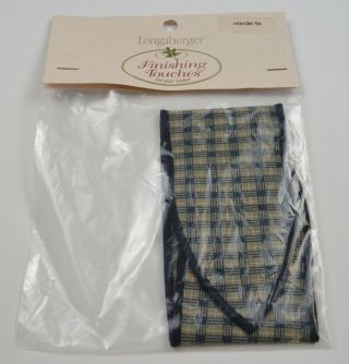Longaberger Homestead Loon Plaid Handle Tie Collectible Accessory Fabric Decor