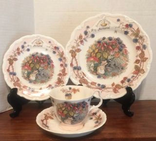 Royal Doulton Brambly Hedge Summer 4 Piece Set Cup & Saucer Bread Lunch Plate