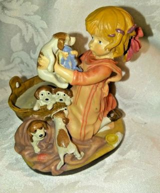 Vintage Dolfi By Autom Lisi 343 Handpainted " Pampered Puppies " Little