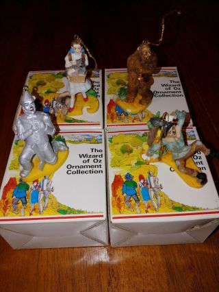 Htf Vintage 1989 Set Of 4 Wizard Of Oz Ornaments Dave Grossman Mib