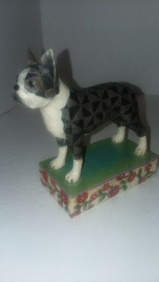 Jim Shore Boston Terrier Charlei Retired Enesco Dog Figurine Folkart