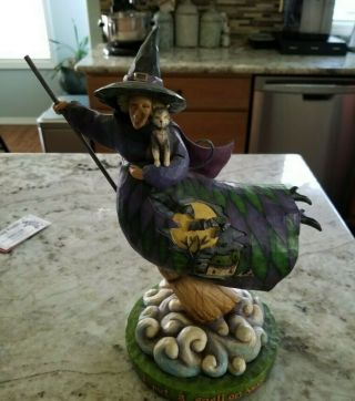 Jim Shore Heartwood Creek Witch On Flying Broom “i Put A Spell On You”