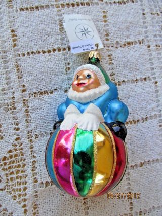 Radko Blown Glass Ornament 1996 " Clown A 