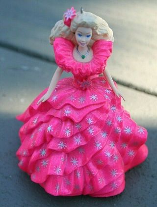 Hallmark | Holiday Ornament | Hot Pink Dress Barbie 1998