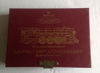 Lionel 100th Anniversary Hudson Steam Locomotive Hallmark Keepsake Ornament Ob