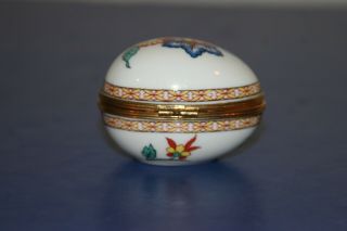 Porcelaine LIMOGES Castel France Egg - Shaped Hinged Trinket Box 3