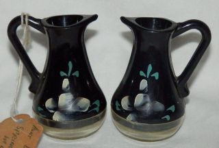Vintage Miniature Toleware Teapots Salt & Pepper Shakers Handpainted Maryland