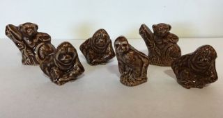 Wade England Small Ceramic Monkey Figurines Vintage Set Of Six