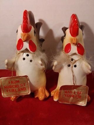 Vintage Norcrest Furland Chickens Salt Pepper Shakers.