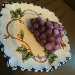 Vintage Bella Casa By Ganz Grape 3d Plate 8 "