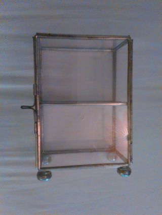 Miniature 2 Shelf Silver And Glass Display Shelf.