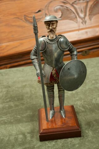 Don Quixote Statue Figurine Metal Wood Plastic 9 " (h5l) Literary Decor