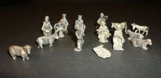 Miniature 15 Piece Pewter Nativity Set