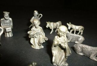 Miniature 15 piece Pewter Nativity Set 2
