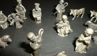 Miniature 15 piece Pewter Nativity Set 4