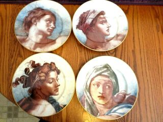 Set Of 4 Fitz And Floyd Michelangelo Paintings Collectible Decorative Plates
