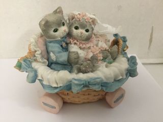 Calico Kittens Priscilla Hillman Enesco A Purr - Felt Love Knot 1993 Just Married