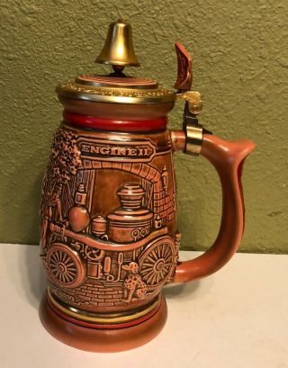 Vintage Avon Beer Stein Tribute To American Firefighters Made In Brazil