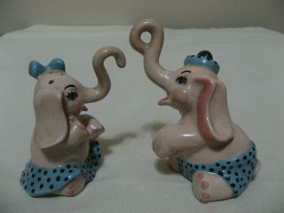 Madison Ceramic Art Studio " Wee " Elephants Salt Pepper Shaker
