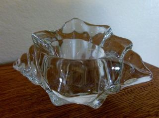 Avon Clear Glass Conch Sea Shell Votive Candle Holder