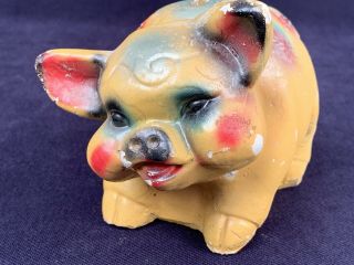 Vintage Chalkware Piggy Bank Pig Creepy Old Carnival