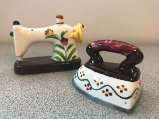 Vintage 1950s Japan Sewing Machine And Iron Salt & Pepper Shakers Made In Japan