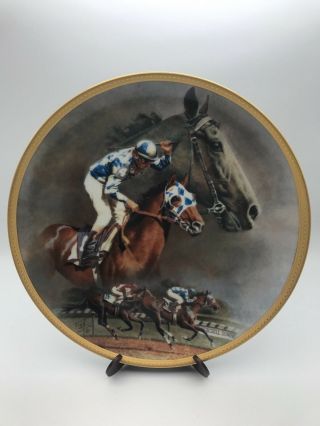 American Artists Collectible Plate " Alysheba " By Fred Stone 10 1/4