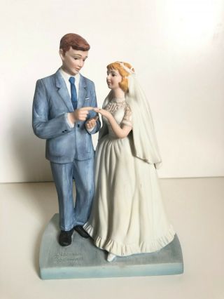 " Bride And Groom " Figurine,  The American Family By Norman Rockwell Museum