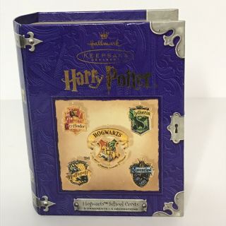 Hallmark Keepsake Harry Potter Hogwarts School Crests 5 Metal Ornaments 2001