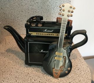 Vintage Parrington Designs Guitar Music Teapot Made In England