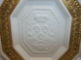 Vintage MOTTAHEDEH Crest Wall Plaque Porcelain GOLD GILT Italy 5