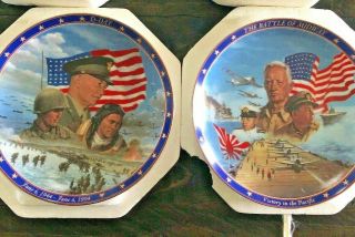 Set Of 2 Battle Of Midway D - Day Plate World War Ll Remembrance Bradford Exchange