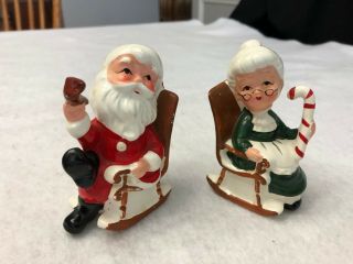 Vintage Santa Mrs Claus Rocking Chair Salt And Pepper Shaker Set Japan