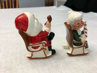 Vintage Santa Mrs Claus Rocking Chair Salt and Pepper Shaker Set Japan 3