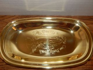 Bread Tray Gold Plated Lords Prayer Dish Give Us This Day Our Daily Bread 6