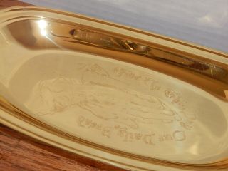 Bread Tray Gold Plated Lords Prayer Dish Give Us This Day Our Daily Bread 7