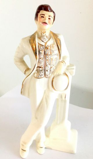 Florence Ceramics Figurine Rhett Butler In White & Gold Suit 6 " H Vintage Euc