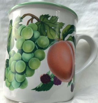 1991 Potpourri Press Summer Fruits Ceramic Coffee Tea Cup Mug
