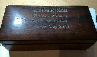 Seatle Metropolitans Gordon Roberts 1919 - 20 Stanley Cup Final Wood Trinket Box