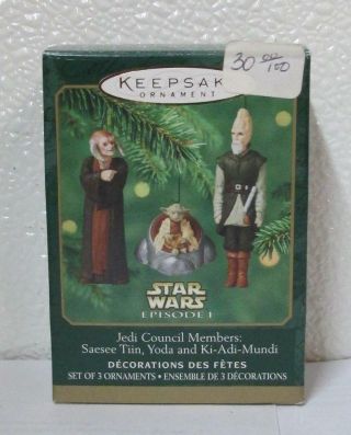 2000 Hallmark Star Wars Jedi Council Episode 1 Keepsake Christmas Ornament On1
