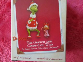 Hallmark Dr.  Seuss The Grinch And Cindy - Lou Who Ornament -