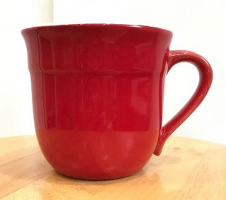 Emile Henry Ceramic Coffee Mug Made In France Red Exterior White Interior 8714