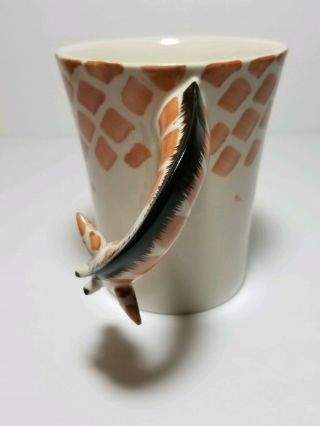 Pier 1 Stoneware Handpainted Giraffe Neck Handle Mug Coffee Cup 3